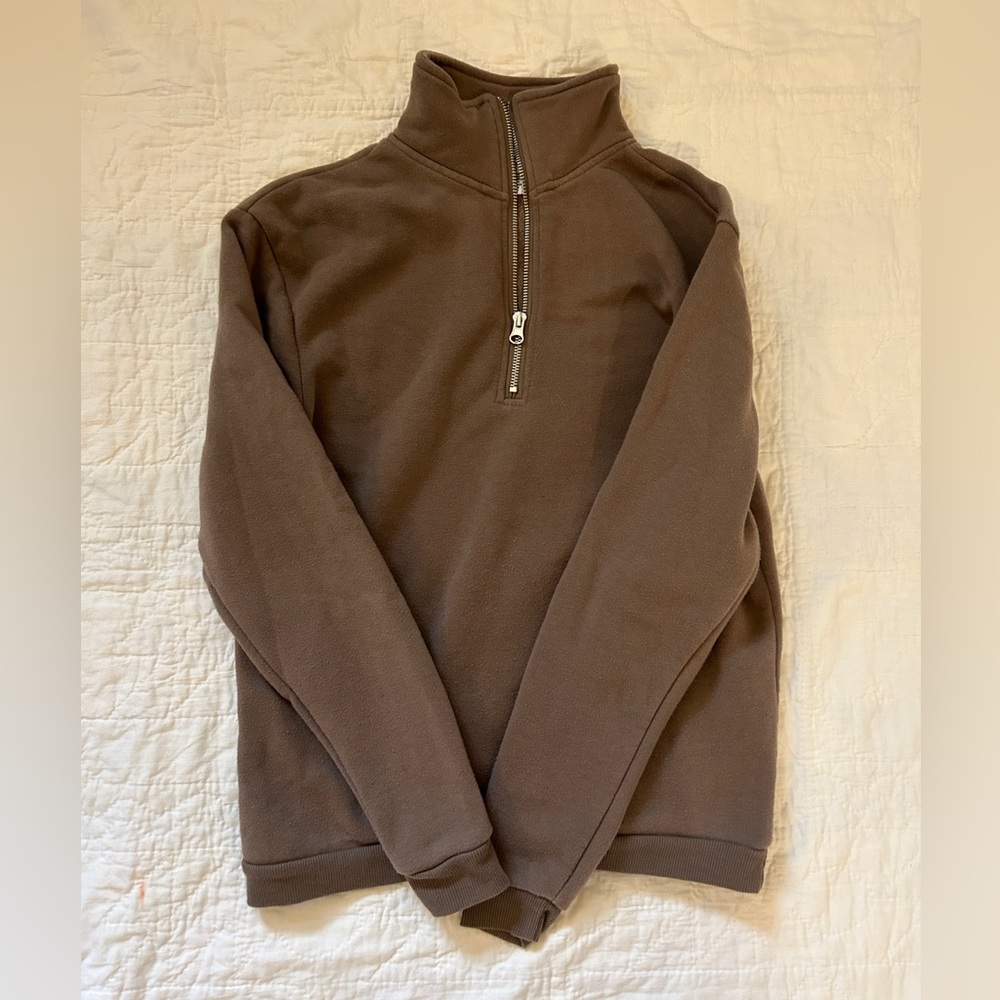 brown quarter zip